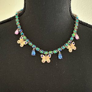 Betsey Johnson necklace with butterflies